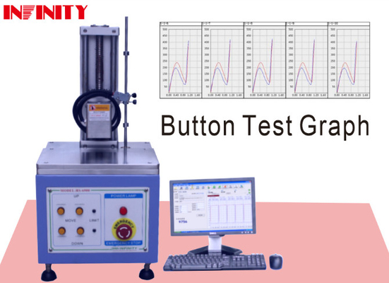 100mm Spring Key Force Test Servo Control Keystoke / Switch Button Force Test Machine ماشین آزمایش قدرت کلید به صورت پرنده