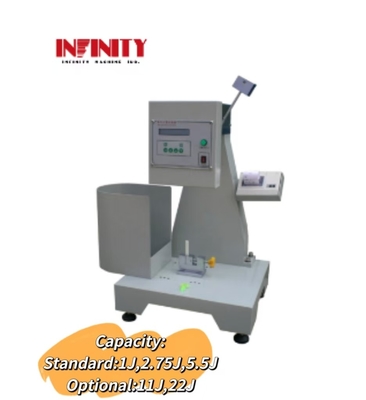 استاندارد ISO 180 11J 22J IZOD دستگاه آزمایش ضربه دیجیتال برای مواد انعطاف پذیر